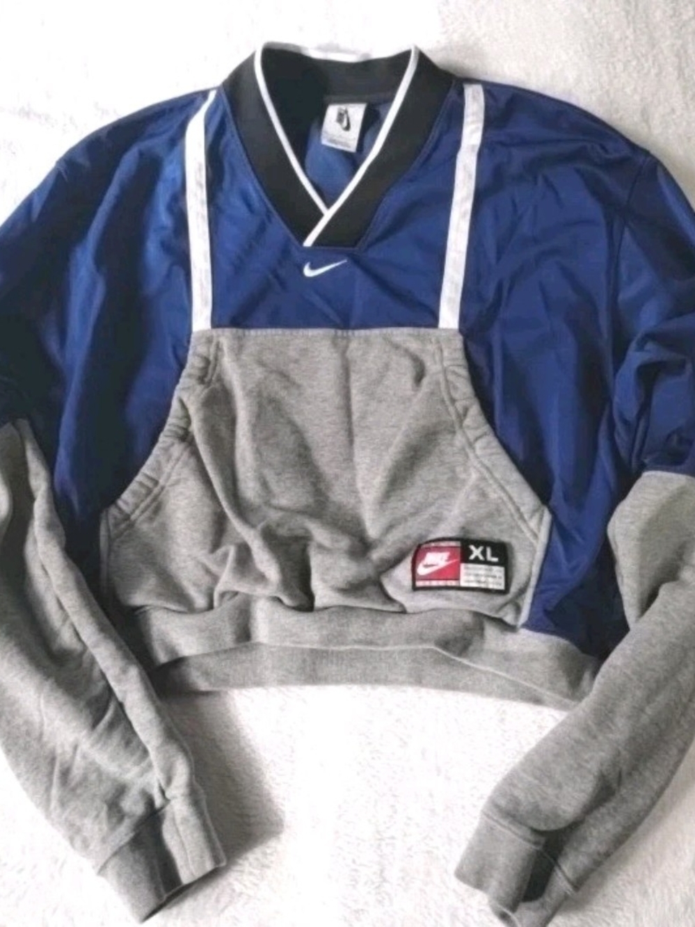 Nike Blue and Gray Pullover Sweater Jacket Medium